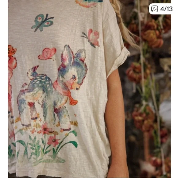 NWT🦌🦋🐦Magnolia Pearl 💯Cotton
Frolic Tee in One Size Fits Most - Picture 4 of 13